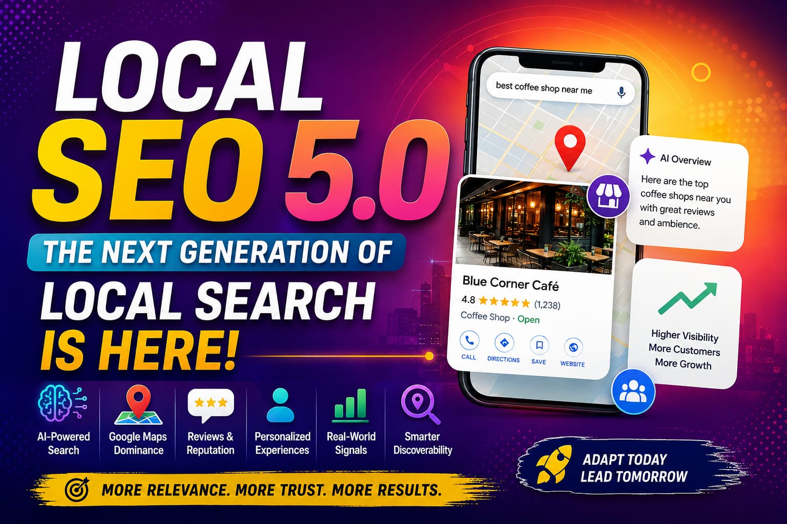 Discover Local SEO 5.0 and learn how AI, Google Maps, reviews, personalization, local content, and real-world signals are transforming local,